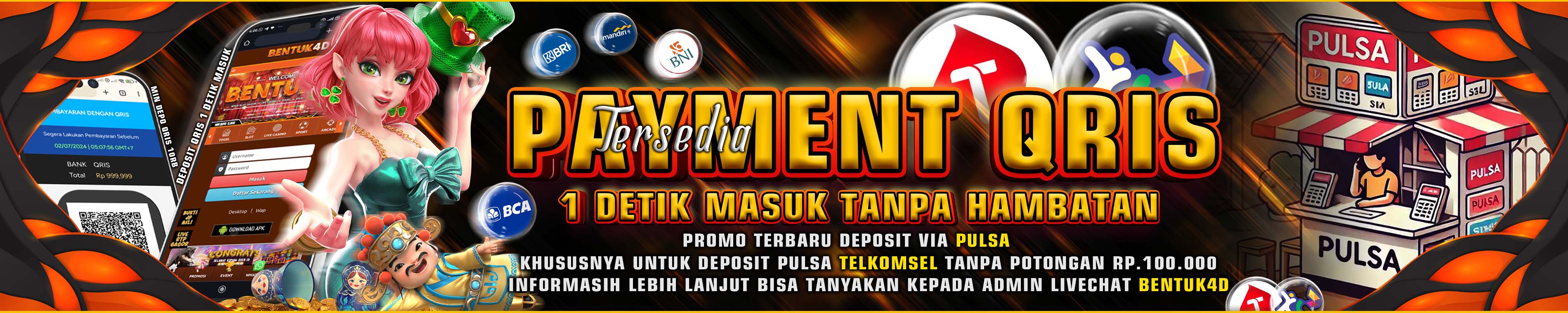 DEPOSIT VIA QRIS BENTUK4D